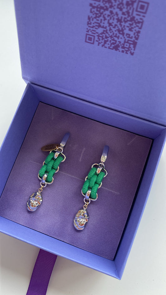 Earrings GREEN LEAF